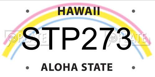 STP273 Hawaii License Plate