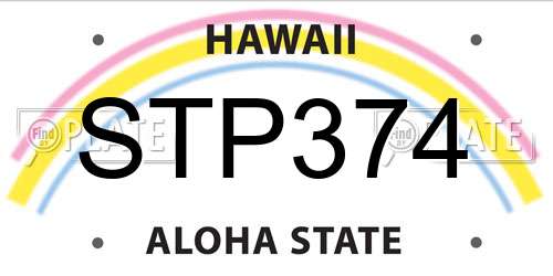 STP374 Hawaii License Plate