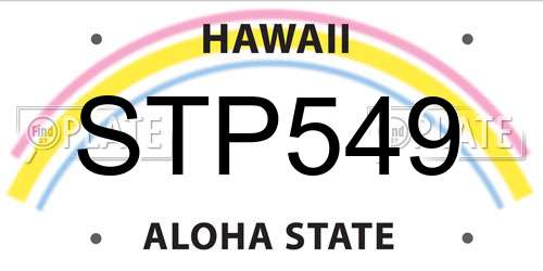STP549 Hawaii License Plate