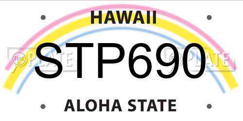 STP690 Hawaii License Plate