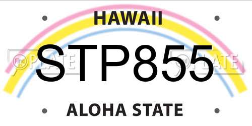 STP855 Hawaii License Plate