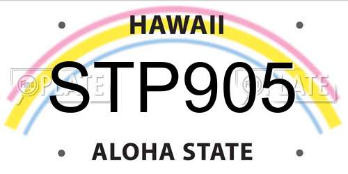 STP905 Hawaii License Plate