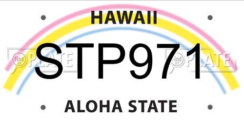 STP971 Hawaii License Plate