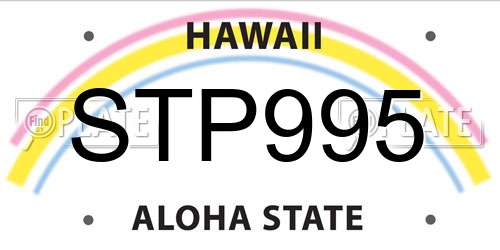STP995 Hawaii License Plate