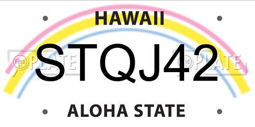 STQJ42 Hawaii License Plate