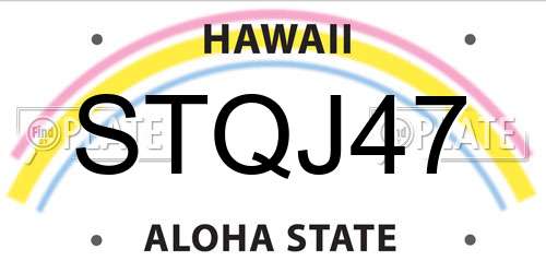STQJ47 Hawaii License Plate