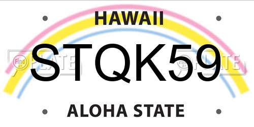 STQK59 Hawaii License Plate