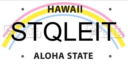 STQLEIT Hawaii License Plate
