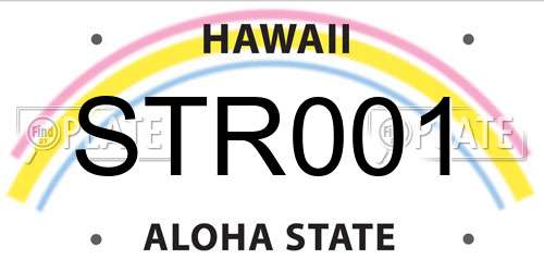 STR001 Hawaii License Plate