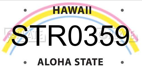 STR0359 Hawaii License Plate