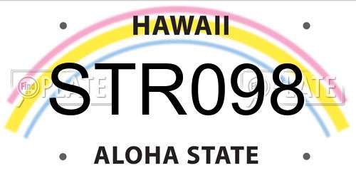 STR098 Hawaii License Plate