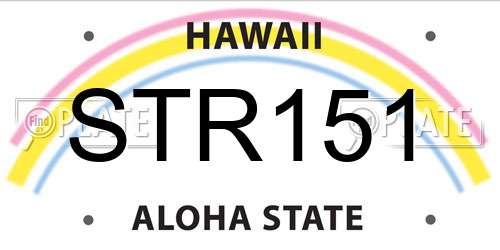 STR151 Hawaii License Plate