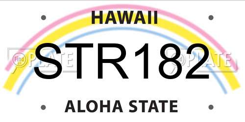 STR182 Hawaii License Plate