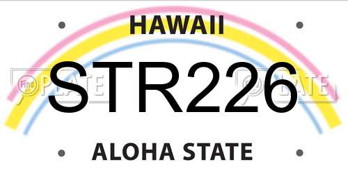 STR226 Hawaii License Plate