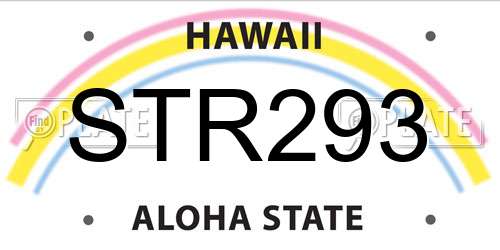 STR293 Hawaii License Plate