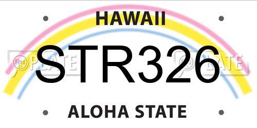 STR326 Hawaii License Plate