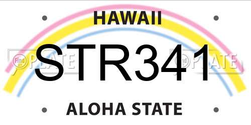 STR341 Hawaii License Plate