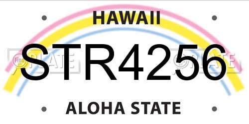 STR4256 Hawaii License Plate