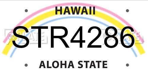 STR4286 Hawaii License Plate