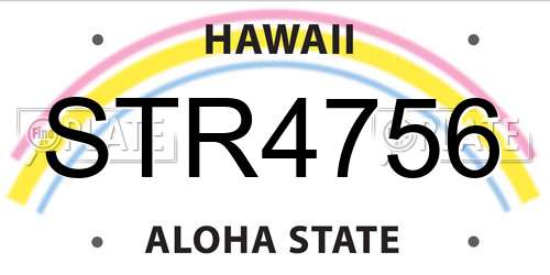 STR4756 Hawaii License Plate
