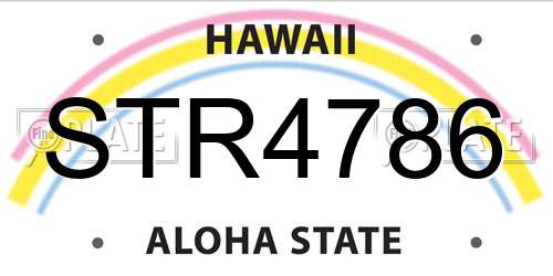 STR4786 Hawaii License Plate