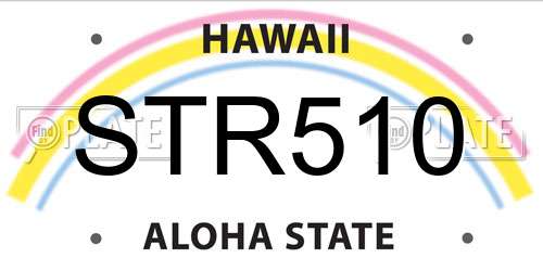 STR510 Hawaii License Plate
