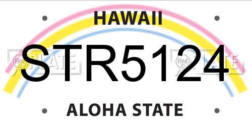 STR5124 Hawaii License Plate