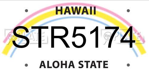 STR5174 Hawaii License Plate