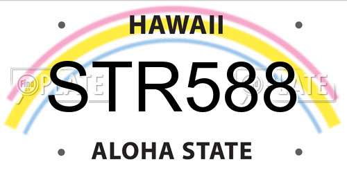 STR588 Hawaii License Plate