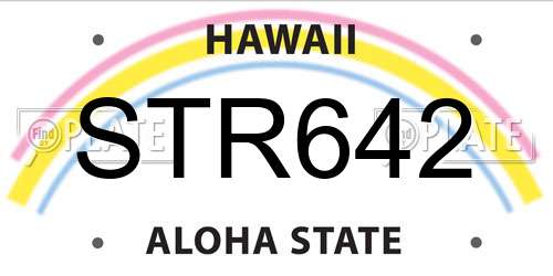 STR642 Hawaii License Plate
