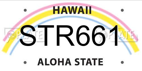 STR661 Hawaii License Plate