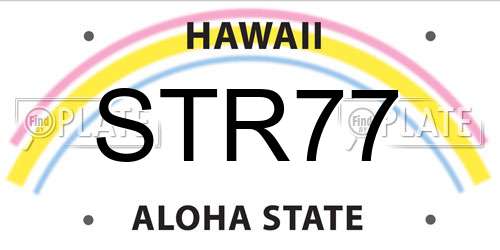 STR77 Hawaii License Plate