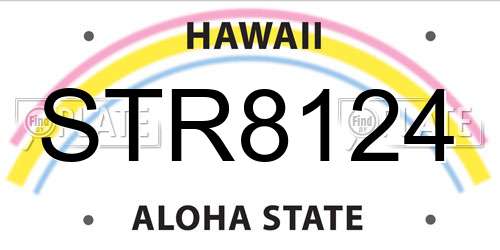 STR8124 Hawaii License Plate