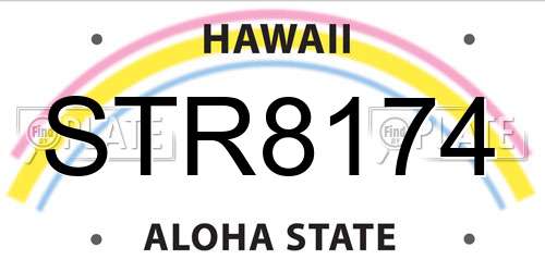 STR8174 Hawaii License Plate