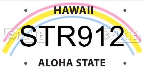 STR912 Hawaii License Plate