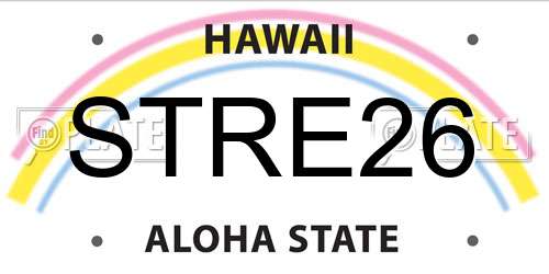 STRE26 Hawaii License Plate