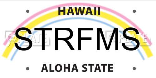 STRFMS Hawaii License Plate