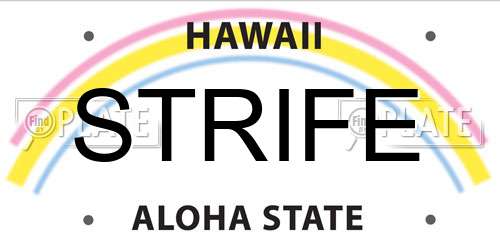 STRIFE Hawaii License Plate