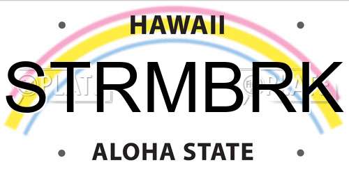 STRMBRK Hawaii License Plate