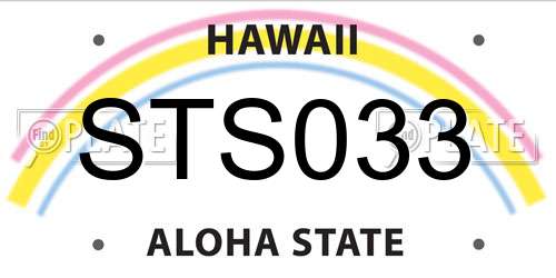 STS033 Hawaii License Plate