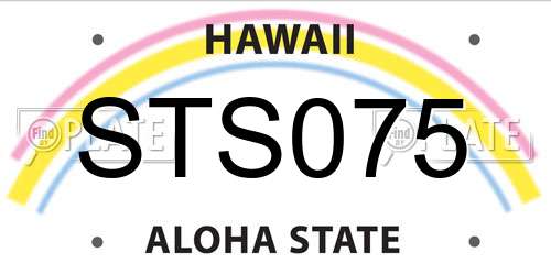 STS075 Hawaii License Plate
