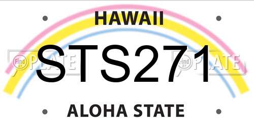 STS271 Hawaii License Plate