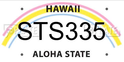 STS335 Hawaii License Plate
