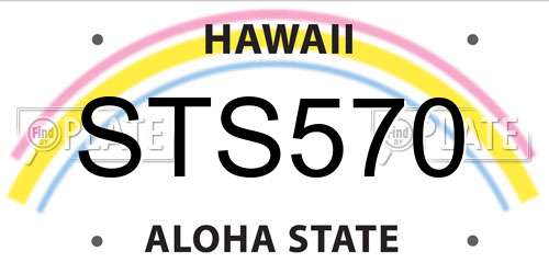 STS570 Hawaii License Plate