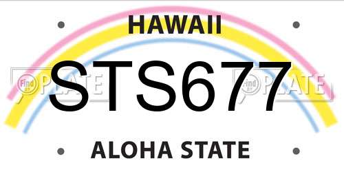 STS677 Hawaii License Plate