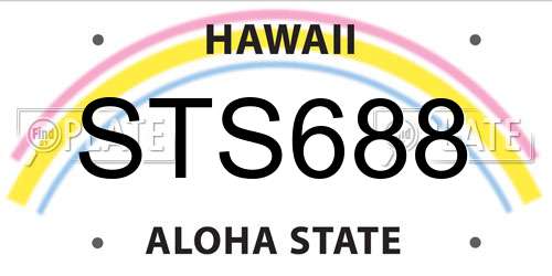 STS688 Hawaii License Plate