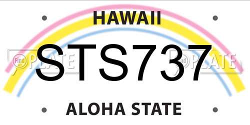STS737 Hawaii License Plate