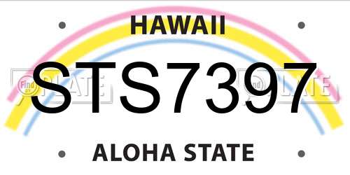 STS7397 Hawaii License Plate