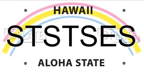 STSTSES Hawaii License Plate