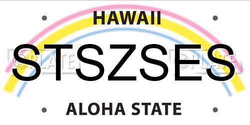 STSZSES Hawaii License Plate